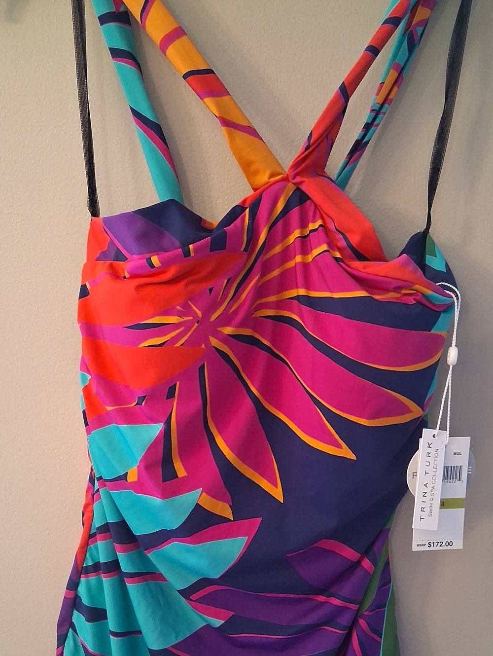 NWT Trina Turk Wailea High Neck Reversible One Piece Swimsuit Size 14 - Picture 2 of 7